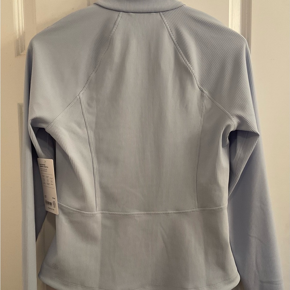 Athleta Salutation Ribbed Jacket III - NWT - Medium - Gossamer Blue Rib - Picture 11 of 12